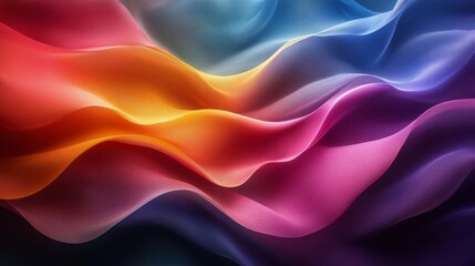 Obraz premium Colorful abstract waves flowing smoothly in vibrant hues of purple, pink, and orange