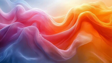 Obraz premium Colorful abstract waves flowing smoothly in vibrant hues of purple, pink, and orange