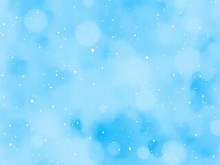 Fototapeta premium Abstract Winter Sky Watercolor Background - Blue Snow Pattern