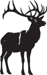 Elk vector silhouette with white background