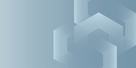 Fototapeta premium Abstract hexagon lines on gray background. Geometric stripe line art design modern