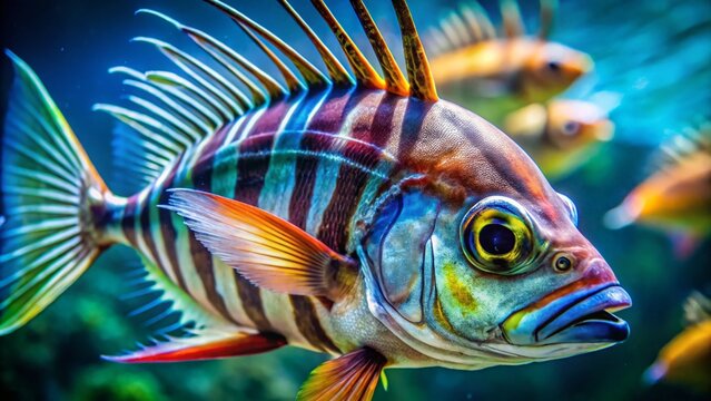 Macro Roosterfish Photography: Stunning Close-Up Images of Roosterfish, Underwater Wildlife, Ocean Fish, Pacific Roosterfish,  Marine Life, Fish Photography