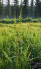 Field Horsetail in a meadow during late spring, Floral Arrangement, Field Horsetail, Green Grass