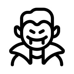 male vampire icon with line style, perfect for user interface projects