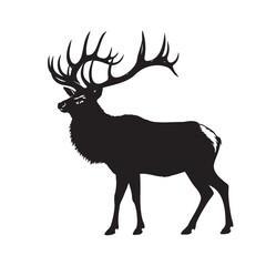 Elk vector silhouette with white background