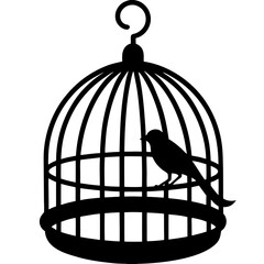 Bird Cage Silhouette vector illustration