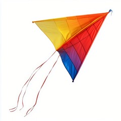 Colorful kite soaring against a clear blue sky during a sunny day in the park