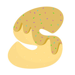 English donut letters cute clipart