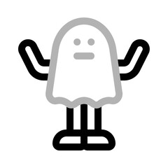 ghost cosplay icon with duoline style, perfect for user interface projects