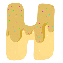 English donut letters cute clipart