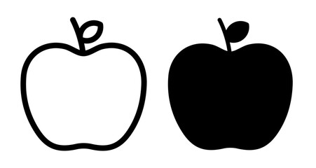 Apple Icons pack in outlined and flat versions