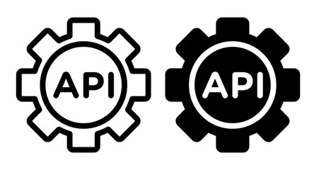 API Icons pack in outlined and flat versions