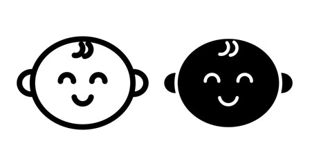 Baby Icons pack in outlined and flat versions