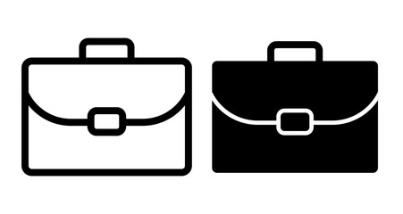 Briefcase Icons pack in outlined and flat versions