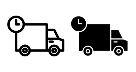 Delivery delay Icons pack in outlined and flat versions