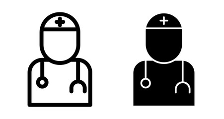 Doctor Icons pack in outlined and flat versions