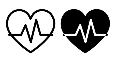 ECG Icons pack in outlined and flat versions