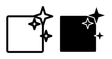 Easy clean floor surface Icons pack in outlined and flat versions