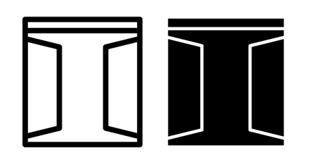 Entrance door Icons pack in outlined and flat versions