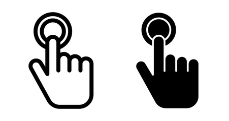 Finger click Icons pack in outlined and flat versions