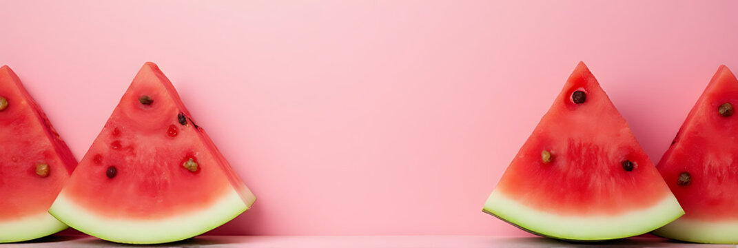 Watermelon with vibrant pastel hues forms a visually appealing image for food and fruit related to holiday celebrations._00002_