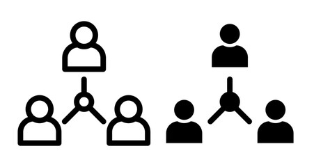 Human interaction Icons pack in outlined and flat versions