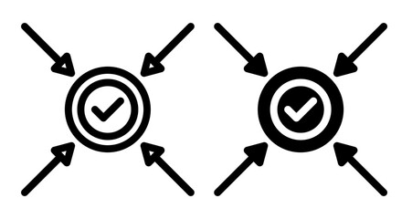 Obraz premium Impact Icons pack in outlined and flat versions