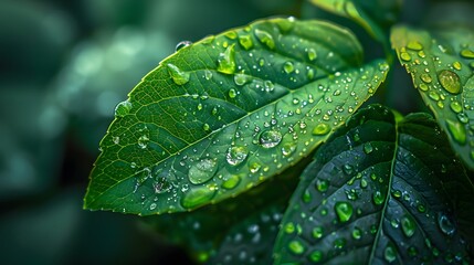 Water Drop On Leaf Abstract Macro Photo Of Plant