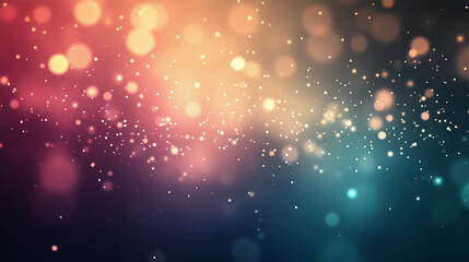 Fototapeta premium Dreamy galaxy bokeh background. Soft glow and sparkling bokeh light particles in blue, green and pink.