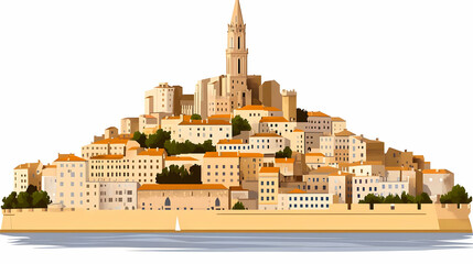 Island Town Illustration