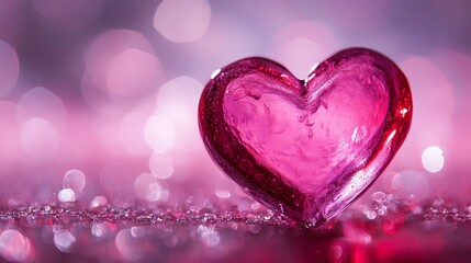 Fototapeta premium A stunning glass heart captures light, radiating warmth and love, perfect for romantic themes and creative projects.