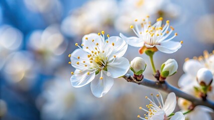 Spring white plum flowers