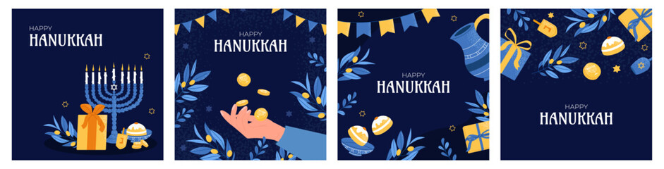 Happy Hanukkah card set