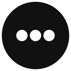 Vector horizontal ellipsis menu icon. Black, white background. Perfect for app and web interfaces, infographics, presentations, marketing, etc.