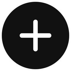 Obraz premium Vector plus positive add mark icon. Black, white background. Perfect for app and web interfaces, infographics, presentations, marketing, etc.