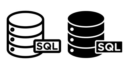 SQL Icons pack in outlined and flat versions
