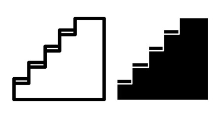 Fototapeta premium Stairs Icons pack in outlined and flat versions