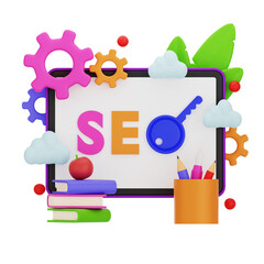 SEO Scene 3D Illustration