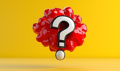 Colorful Creative Question Mark Over Yellow Background Concept Design