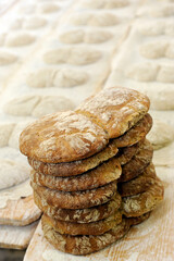 ur parl or rye bread in pairs from south tyrol in northern italy in Valvenosta.