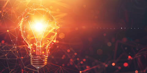  Blockchain Technology Polygon Light Bulb Concept
