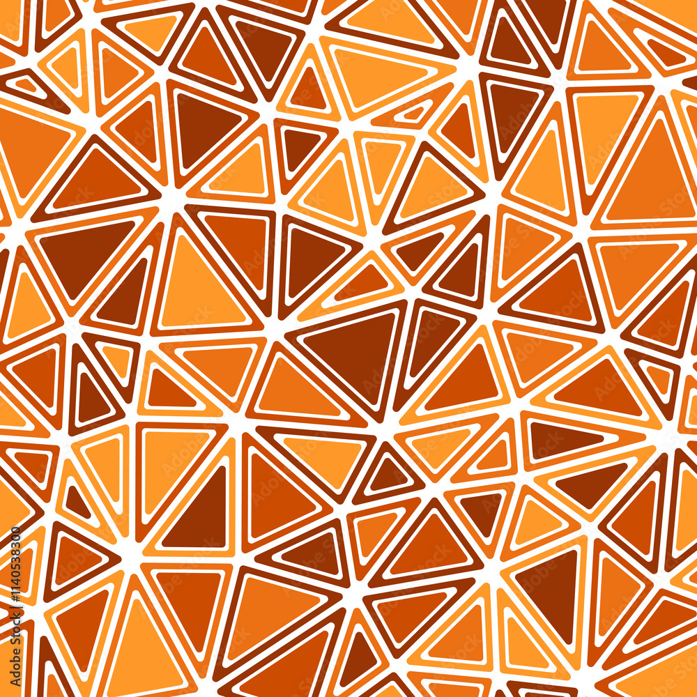 Poster vector seamless pattern. rounded solid shapes in frames. medium triangles size. mono tone colored st