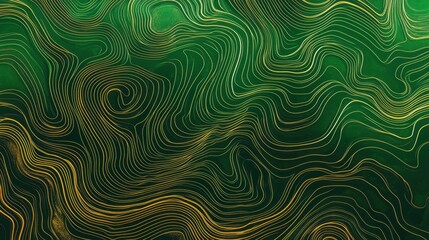 Stunning visual of intertwining golden lines simulating elevation changes.