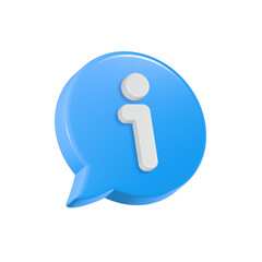 3d Information icon blue color for web