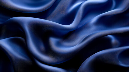 Fototapeta premium Luxurious blue silk fabric texture.