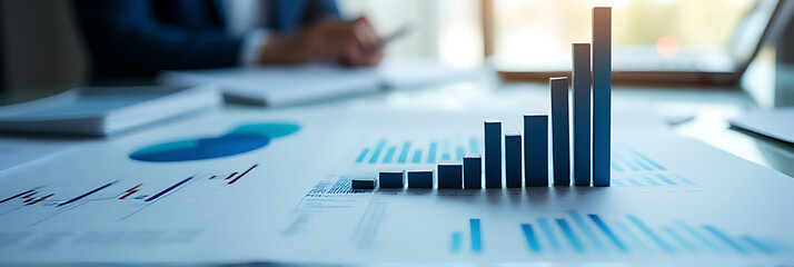Financial business graphs show a steady increase in investment concepts and financial data analysis is crucial for informed decision making._00002_