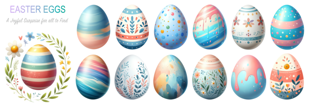 Easter eegs png clipart cutout transparent isolated