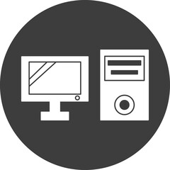 computer icon in black circle