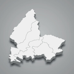 Obraz premium 3d isometric map of Shkoder is a region of Albania