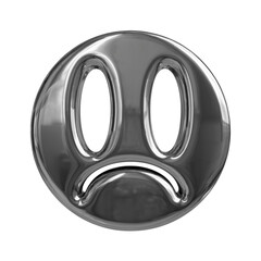 Chrome Emoji Sad black and white reflection